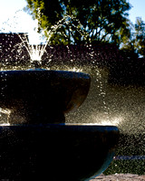 Sunlit Fountain Splash
